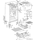 CABINET Diagram and Parts List for GTS18FBMERCC  General Electric Refrigerator