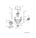 SUSPENSION, PUMP & DRIVE COMPONENTS Diagram and Parts List for EWA5000D0WW  General Electric Washer