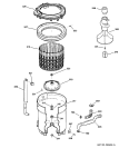 TUB, BASKET & AGITATOR Diagram and Parts List for S5100D0WW  General Electric Washer