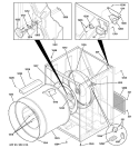 CABINET & DRUM Diagram and Parts List for DVL223EB4WW  General Electric Dryer