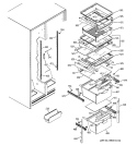 FRESH FOOD SHELVES Diagram and Parts List for GSZ25SGMABS  General Electric Refrigerator