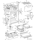 CABINET Diagram and Parts List for GTS18HCMFRWW  General Electric Refrigerator