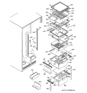 FRESH FOOD SHELVES Diagram and Parts List for PSA22SIMCFBS  General Electric Refrigerator
