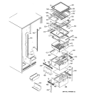FRESH FOOD SHELVES Diagram and Parts List for PSG22SIMBFBS  General Electric Refrigerator