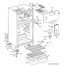 CABINET Diagram and Parts List for GTR18BBMERCC  General Electric Refrigerator