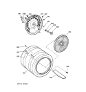 DRUM Diagram and Parts List for DPSB613ED0CC  General Electric Dryer