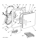FRONT PANEL & DOOR Diagram and Parts List for DPSB613GD0WW  General Electric Dryer