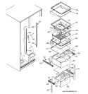 FRESH FOOD SHELVES Diagram and Parts List for GSS22UFPCBB  General Electric Refrigerator