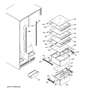 FRESH FOOD SHELVES Diagram and Parts List for GSS20IBPCWW  General Electric Refrigerator