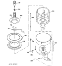 TUB, BASKET & AGITATOR Diagram and Parts List for WSKP2060W2WH  General Electric Washer