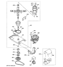BRAKE, CLUTCH, GEARCASE, MOTOR & PUMP PARTS Diagram and Parts List for WSKP2060W2WH  General Electric Washer