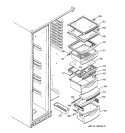 FRESH FOOD SHELVES Diagram and Parts List for GSK25LCNCCCC  General Electric Refrigerator