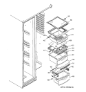 FRESH FOOD SHELVES Diagram and Parts List for GSS25XSQASS  General Electric Refrigerator