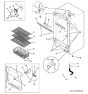 CABINET Diagram and Parts List for FUF17DMERWH  General Electric Freezer