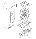 FRESH FOOD SHELVES Diagram and Parts List for GSS22UFPDBB  General Electric Refrigerator