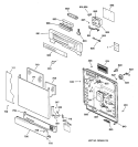 ESCUTCHEON & DOOR ASSEMBLY Diagram and Parts List for GSD4100J00WW  General Electric Dishwasher