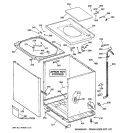 CABINET, COVER & FRONT PANEL Diagram and Parts List for WCCB1030D0WC  General Electric Washer