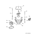 SUSPENSION, PUMP & DRIVE COMPONENTS Diagram and Parts List for WHDSR315D0WW  General Electric Washer