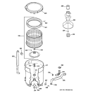 TUB, BASKET & AGITATOR Diagram and Parts List for WNRD2050D0WC  General Electric Washer
