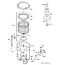 TUB, BASKET & AGITATOR Diagram and Parts List for WPRB8050D0CC  General Electric Washer