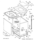 CABINET, COVER & FRONT PANEL Diagram and Parts List for WLCD2050D0WC  General Electric Washer