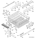 UPPER RACK ASSEMBLY Diagram and Parts List for PDW9800J00BB  General Electric Dishwasher