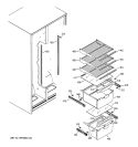FRESH FOOD SHELVES Diagram and Parts List for RSG20DDPCFWW  General Electric Refrigerator