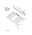 CONTROL PANEL & COOKTOP Diagram and Parts List for RGB508PEH1CT  Hotpoint Range