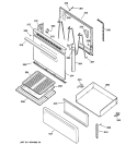 DOOR & DRAWER PARTS Diagram and Parts List for RB525BH2CT  Hotpoint Range