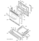 DOOR & DRAWER PARTS Diagram and Parts List for RGB533CEH1CC  Hotpoint Range