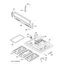 CONTROL PANEL & COOKTOP Diagram and Parts List for JGBS09PEH1WW  General Electric Range