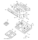 CONTROL PANEL & COOKTOP Diagram and Parts List for JGBP79MEF3BC  General Electric Range