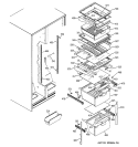 FRESH FOOD SHELVES Diagram and Parts List for ESL25XGPDBS  General Electric Refrigerator