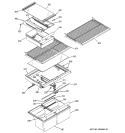 FRESH FOOD SHELVES Diagram and Parts List for GTS22FBPARCC  General Electric Refrigerator