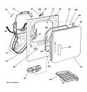 FRONT PANEL & DOOR Diagram and Parts List for DWSR405EB2WW  General Electric Dryer