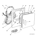 FRONT PANEL & DOOR Diagram and Parts List for DX2300EB1WW  General Electric Dryer