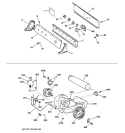 BACKSPLASH, BLOWER & MOTOR ASSEMBLY Diagram and Parts List for EED4500D0WW  General Electric Dryer