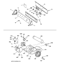 BACKSPLASH, BLOWER & MOTOR ASSEMBLY Diagram and Parts List for DWSR405GB1CC  General Electric Dryer