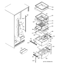 FRESH FOOD SHELVES Diagram and Parts List for GSS22SGPDBS  General Electric Refrigerator
