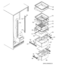 FRESH FOOD SHELVES Diagram and Parts List for SSS25KFPAWW  General Electric Refrigerator