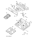CONTROL PANEL & COOKTOP Diagram and Parts List for JGBP80SEH1SS  General Electric Range