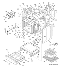 BODY PARTS Diagram and Parts List for JBP64BH1CT  General Electric Range