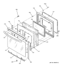 DOOR Diagram and Parts List for JBP82KH1CC  General Electric Range
