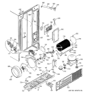 SEALED SYSTEM & MOTHER BOARD Diagram and Parts List for HSS25IFMAWW  Hotpoint Refrigerator