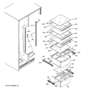 FRESH FOOD SHELVES Diagram and Parts List for HST25IFMCWW  Hotpoint Refrigerator