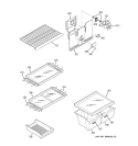 SHELVES Diagram and Parts List for HTS18GCNBCC  Hotpoint Refrigerator