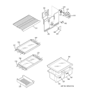 SHELVES Diagram and Parts List for HTS20GCNACC  Hotpoint Refrigerator