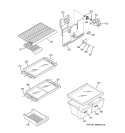 SHELVES Diagram and Parts List for HTS18GBNACC  Hotpoint Refrigerator
