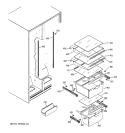 FRESH FOOD SHELVES Diagram and Parts List for HSS22IFMACC  Hotpoint Refrigerator