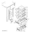 FRESH FOOD SHELVES Diagram and Parts List for HSS22IFMDCC  Hotpoint Refrigerator
